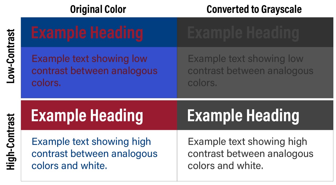 Analogous Color use with grayscale