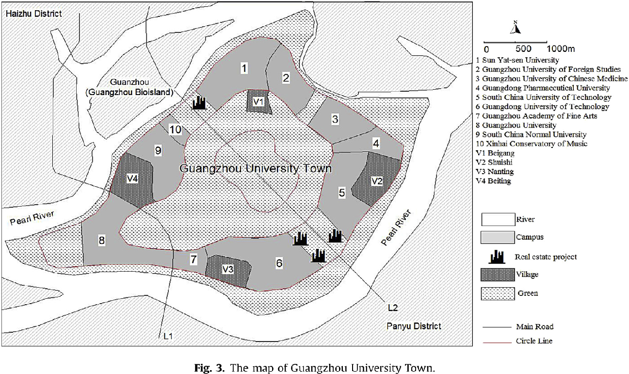 This is a map of Guangzhou University